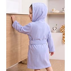 Babyhug Knit Full Sleeves Front Open Bathrobe With Unicorn Embroidery - Lavender