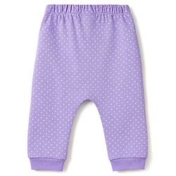 Babyhug 100% Cotton Interlock Knit Full Sleeves Bunny Applique Onesie With Leggings & Cap - Pink & Purple