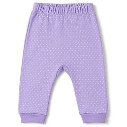 Babyhug 100% Cotton Interlock Knit Full Sleeves Bunny Applique Onesie With Leggings & Cap - Pink & Purple