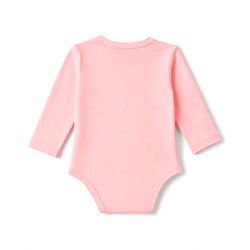 Babyhug 100% Cotton Interlock Knit Full Sleeves Bunny Applique Onesie With Leggings & Cap - Pink & Purple