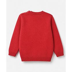 Babyhug Knit Full Sleeves Set with Heart design - Red