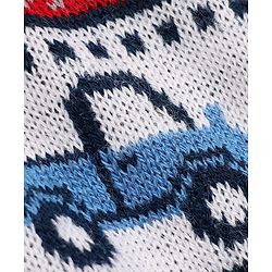 Babyhug Knit Full Sleeves Sweater Set with Truck Design - Red