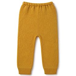 Babyhug Knit Full Sleeves Striped Sweater Set -Mustard