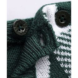Babyhug Knit Full Sleeves Sweater Set With Heart Design - Dark Green