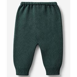Babyhug Knit Full Sleeves Sweater Set With Heart Design - Dark Green