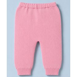 Babyhug Knit Full Sleeves Sweater Set with Abstract Design - Pink