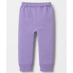 Babyhug Knit Full Sleeves Sweater Set with Abstract Design - Lavender