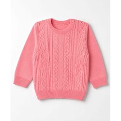 Babyhug Knit Full Sleeves Sweater Set - Pink