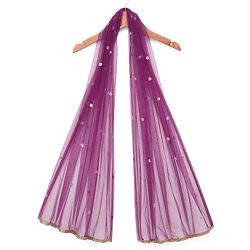 Babyhug Net Woven Full Sleeves Sequin Embroidered Longh Choli With Lehenga and Dupatta Set - Wine