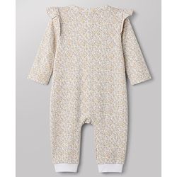 Babyhug 100% Cotton Interlock Knit Full Sleeves Striped Rompers Pack of 2 - Cream & Grey