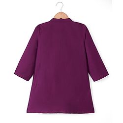 Babyhug Cotton Blend Woven Full Sleeves Solid Kurta & Pyjama Set With Embroidered Jacket - Wine