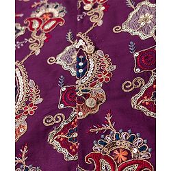 Babyhug Cotton Blend Woven Full Sleeves Solid Kurta & Pyjama Set With Embroidered Jacket - Wine