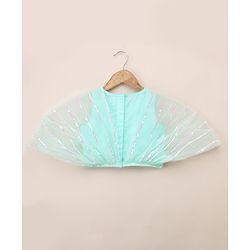 Babyhug Woven Net Half Sleeves Lehenga Choli and Dupatta with Sequins in Mint Green for 18-24 Months