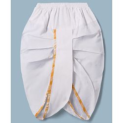 Babyhug 100% Cotton Cambric Woven Full Sleeves Dhoti Kurta Set and Jacket With Stripes Print in White