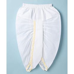 Babyhug 100% Cotton Cambric Woven Full Length Embroidered Dhoti & Kurta Set - Yellow