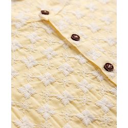 Babyhug 100% Cotton Cambric Woven Full Length Embroidered Dhoti & Kurta Set - Yellow