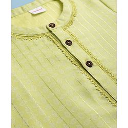 Babyhug 100% Cotton Cambric Woven Full Sleeves Printed Dhoti Kurta Set - Green