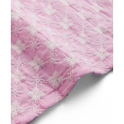 Babyhug 100% Cotton Woven Full Sleeves Cambric Floral Embroidered Kurta & Dhori Set - Pink
