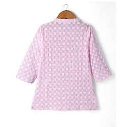 Babyhug 100% Cotton Woven Full Sleeves Cambric Floral Embroidered Kurta & Dhori Set - Pink