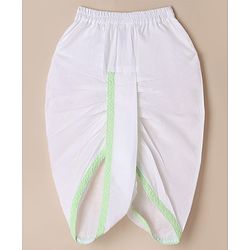 Babyhug 100% Cotton Woven Full Sleeves Dhoti & Kurta Set with Geometric Embroidery in Green
