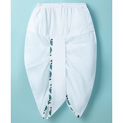 Babyhug 100% Cotton Cambric Woven Full Sleeves Floral Printed Dhoti Kurta Set - White