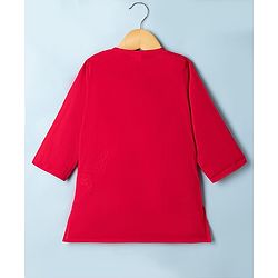 Babyhug 100% Cotton Cambric Woven Full Sleeves Kurta and Pyjama Set - Red