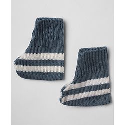 Babyhug Knit Full Sleeves Striped Sweater Sets with Cap & Booties - Grey