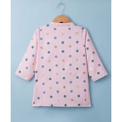 Babyhug 100% Cottom 100% Cotton Cambric Woven Floral Printed Full Sleeves Kurta Pajama Set - Pink