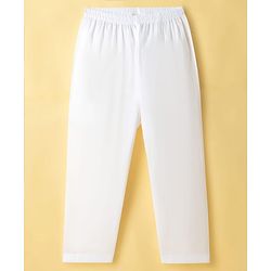 Babyhug 100% Cotton Cambric Woven Embroidered Full Sleeves Kurta Pajama Set - Blue & White