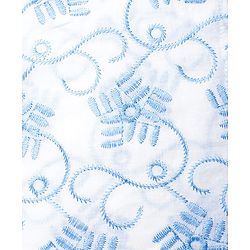 Babyhug 100% Cotton Cambric Woven Embroidered Full Sleeves Kurta Pajama Set - Blue & White