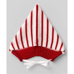 Babyhug Knit Full Sleeves Striped Sweater Set with Cap & Booties - White