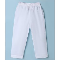 Babyhug 100% Cotton Woven Full Sleeves Kurta & Pyjama Set with Geometric Embroidery in White