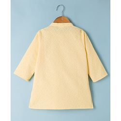 Babyhug 100% Cotton Cambric Woven Full Sleeves Kurta and Pajama with Embroidery -Yellow