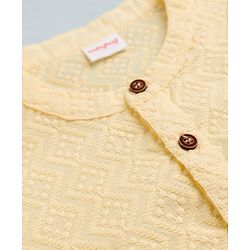 Babyhug 100% Cotton Cambric Woven Full Sleeves Kurta and Pajama with Embroidery -Yellow