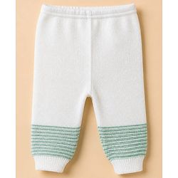Babyhug Knit Cardigan and Pant with Full Sleeves and Color Block Design in Mint for Preemie-Preemie