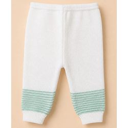 Babyhug Knit Cardigan and Pant with Full Sleeves and Color Block Design in Mint for Preemie-Preemie