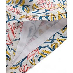 Babyhug 100% Cambric Woven Ethnic Dress with Half Frill Sleeves and Floral Pattern Print in White for New born