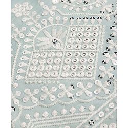 Babyhug Woven Full Sleeves Floral Embroidered Dhoti Kurta Set With Sequin Detailing - Teal Blue