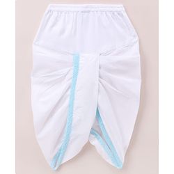 Babyhug 100% Cotton Cambric Woven Full Sleeves Embroidered Kurta & Dhoti Set - Light Blue
