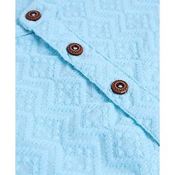 Babyhug 100% Cotton Cambric Woven Full Sleeves Embroidered Kurta & Dhoti Set - Light Blue