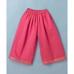 Babyhug Woven Georgette Three Fourth Sleeves Embroidered Kurti Sharara and Dupatta Set - Dark Pink
