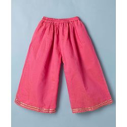 Babyhug Woven Georgette Three Fourth Sleeves Embroidered Kurti Sharara and Dupatta Set - Dark Pink