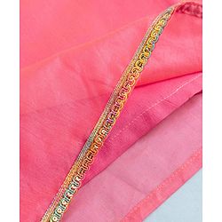 Babyhug Woven Georgette Three Fourth Sleeves Embroidered Kurti Sharara and Dupatta Set - Dark Pink