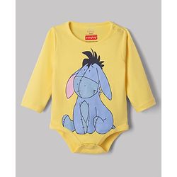 Babyhug Disney Interlock Knit Full Sleeves Onesies With Animal Print & Winnie The Pooh Graphic Pack of 3 - Yellow, White & Blue
