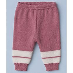 Babyhug Knit Full Sleeves Colour Block Design Sweater Set with Cap & Booties - Peach