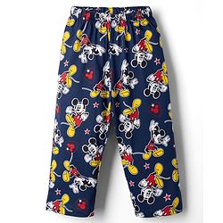 Babyhug Disney Single Jersey Knit Full Sleeves Front Open Shirt & Pyjama Night Suit Co-Ords Set With Mickey Mouse Graphic - Navy Blue