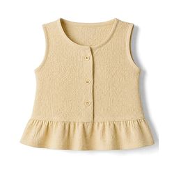 Babyhug Cotton Woven Sleeveless Top & Palazzo Set - Cream