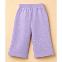 Babyhug 100% Cotton Terry Knit Full Sleeves Jacket With Inner Tee & Pant Set with Cat Print - Purple