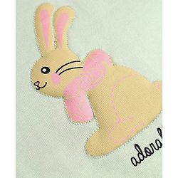 Babyhug Terry Knit Full Sleeves Top With Rabbit Patch & Pants Set - Light Green