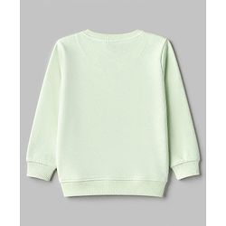 Babyhug Terry Knit Full Sleeves Top With Rabbit Patch & Pants Set - Light Green